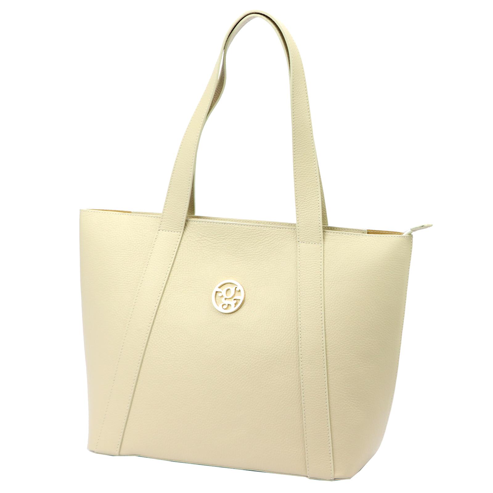 Béžová Kožená kabelka Gregorio ORALLOD 1371