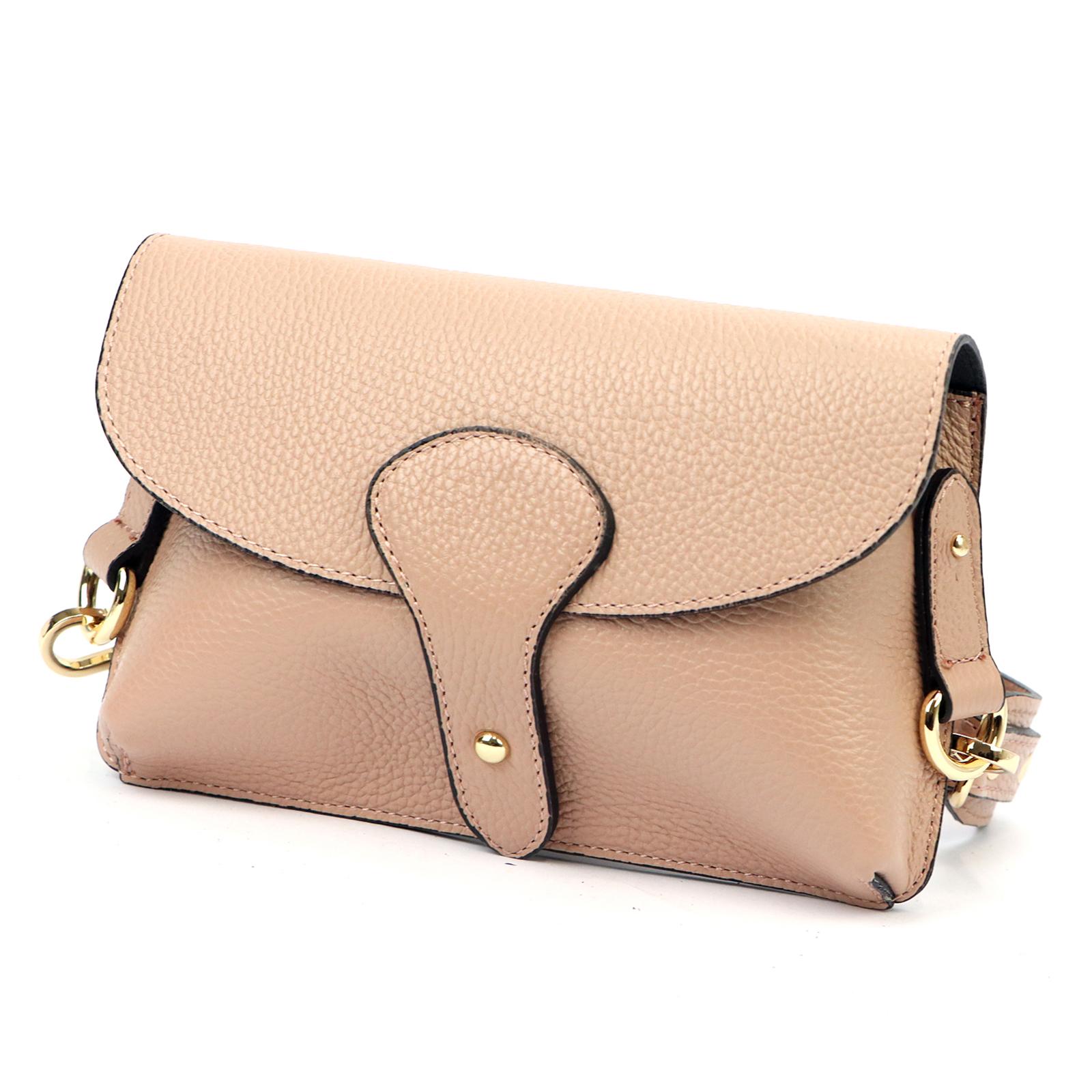 Béžová Kožená kabelka Luka AKMARGATSNI ORALLOD 670-42