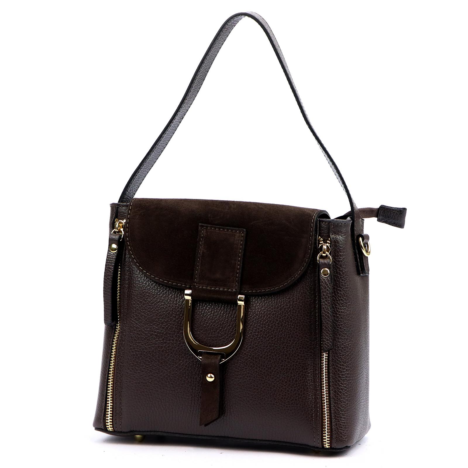 Hnědá Kožená kabelka Luka 740-52