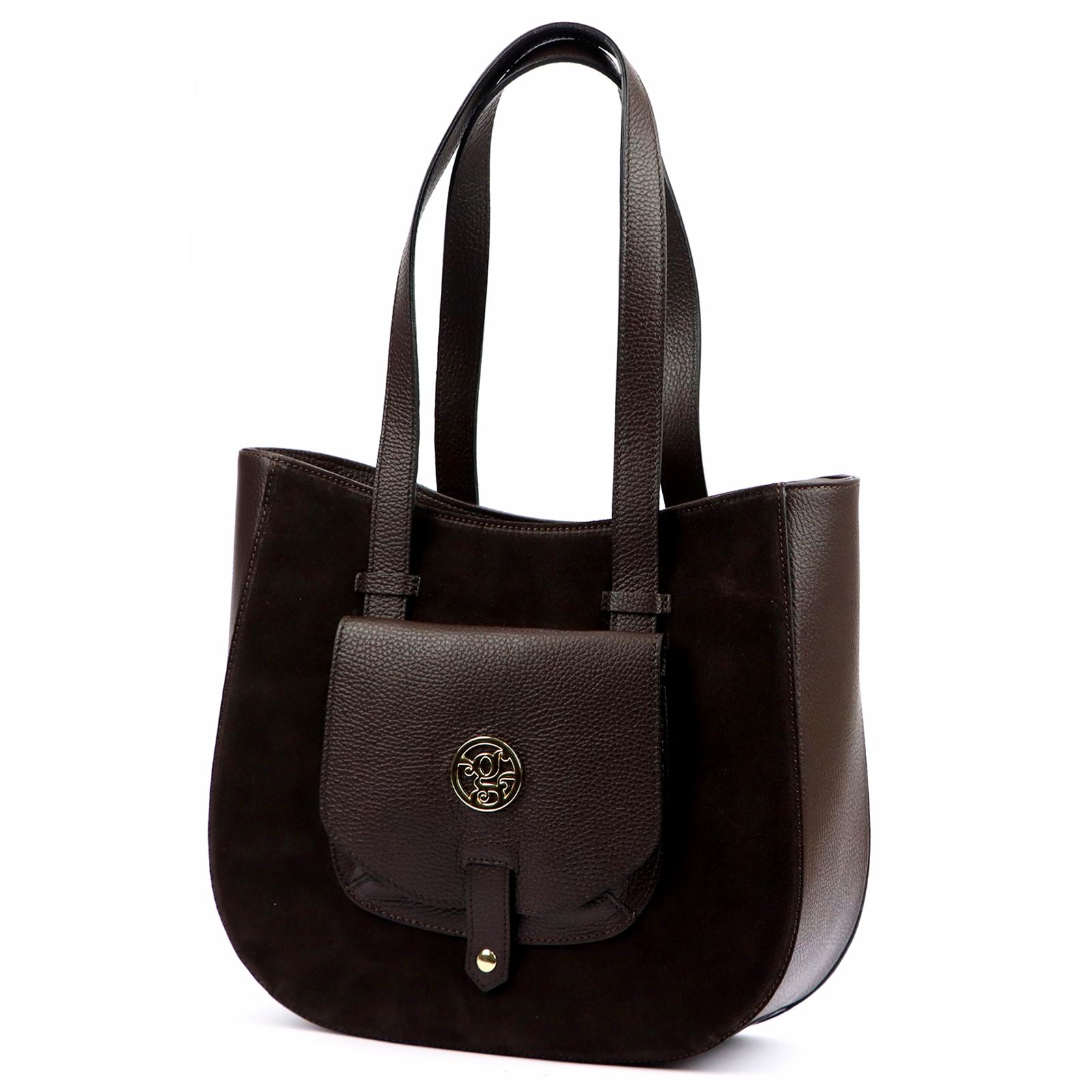 Hnědá Kožená kabelka Gregorio 9271