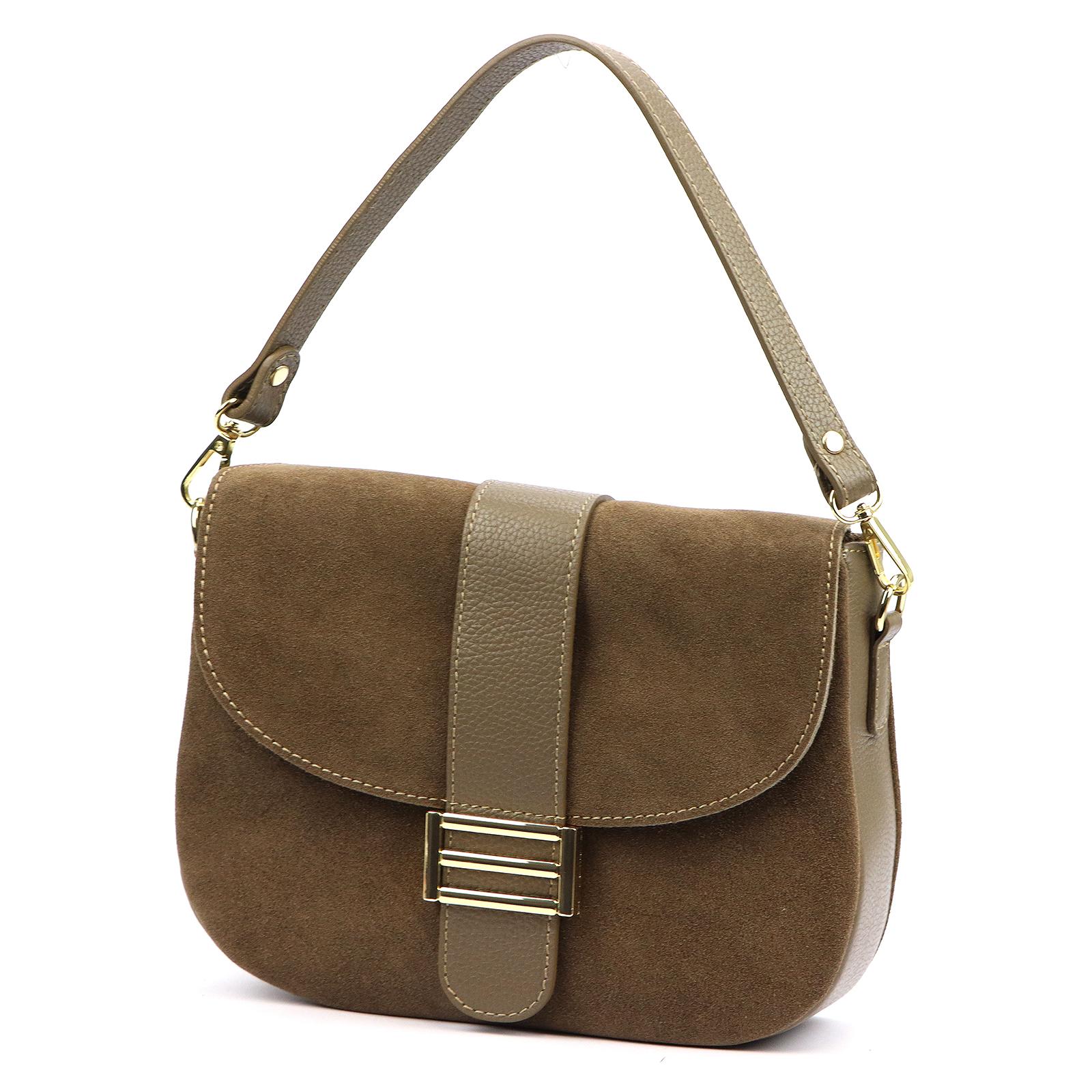 Hnědá Kožená kabelka Luka 100-62