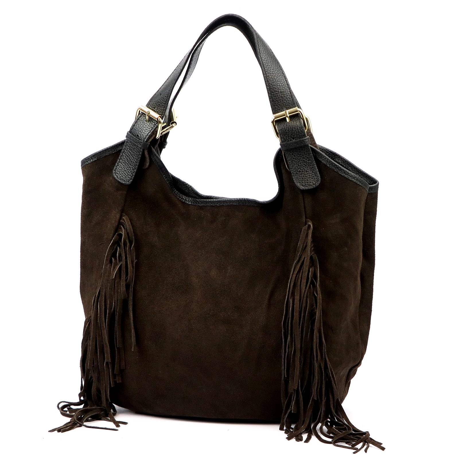 Hnědá Kožená kabelka Luka 910-52