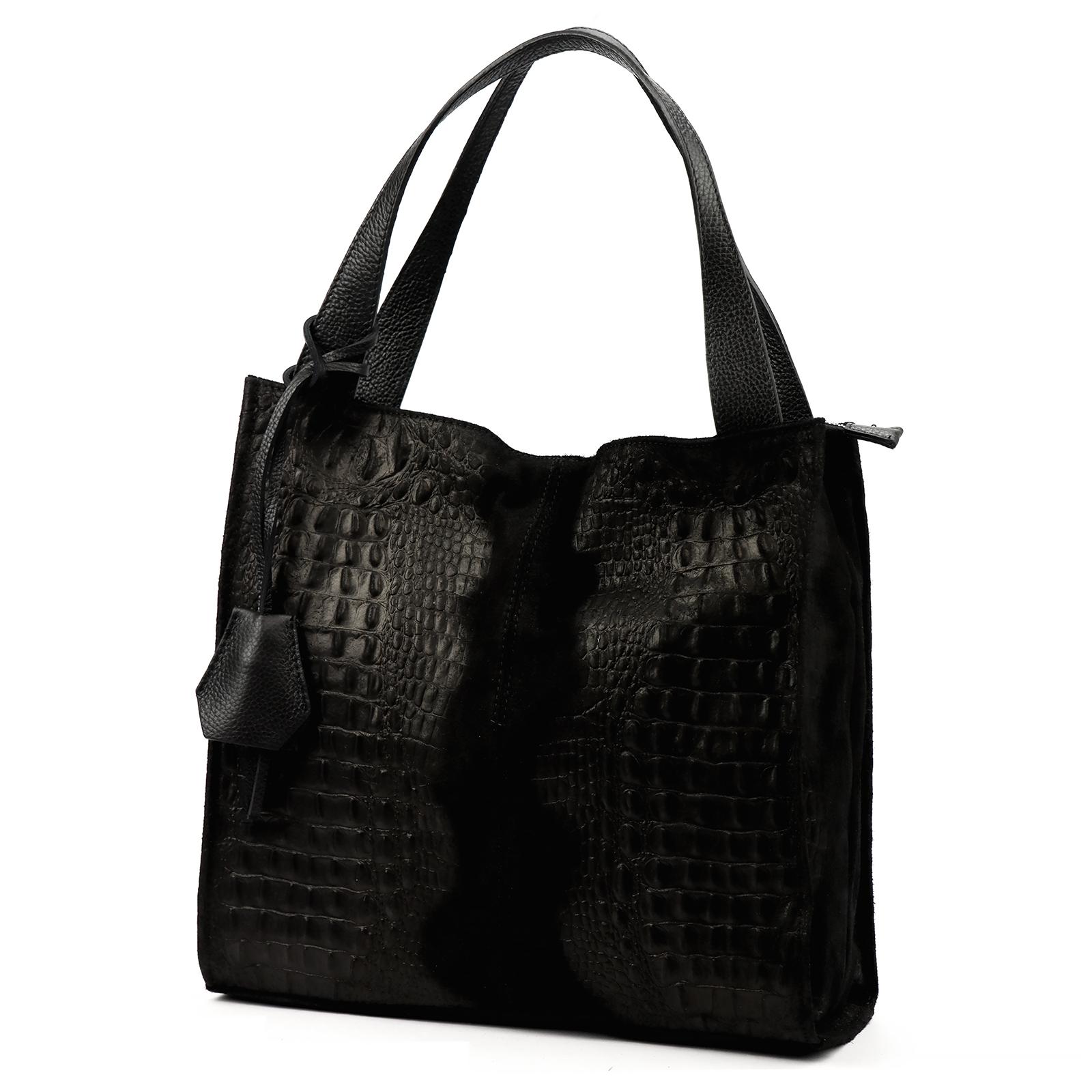 Černá Kožená kabelka Luka OCORC 010-62