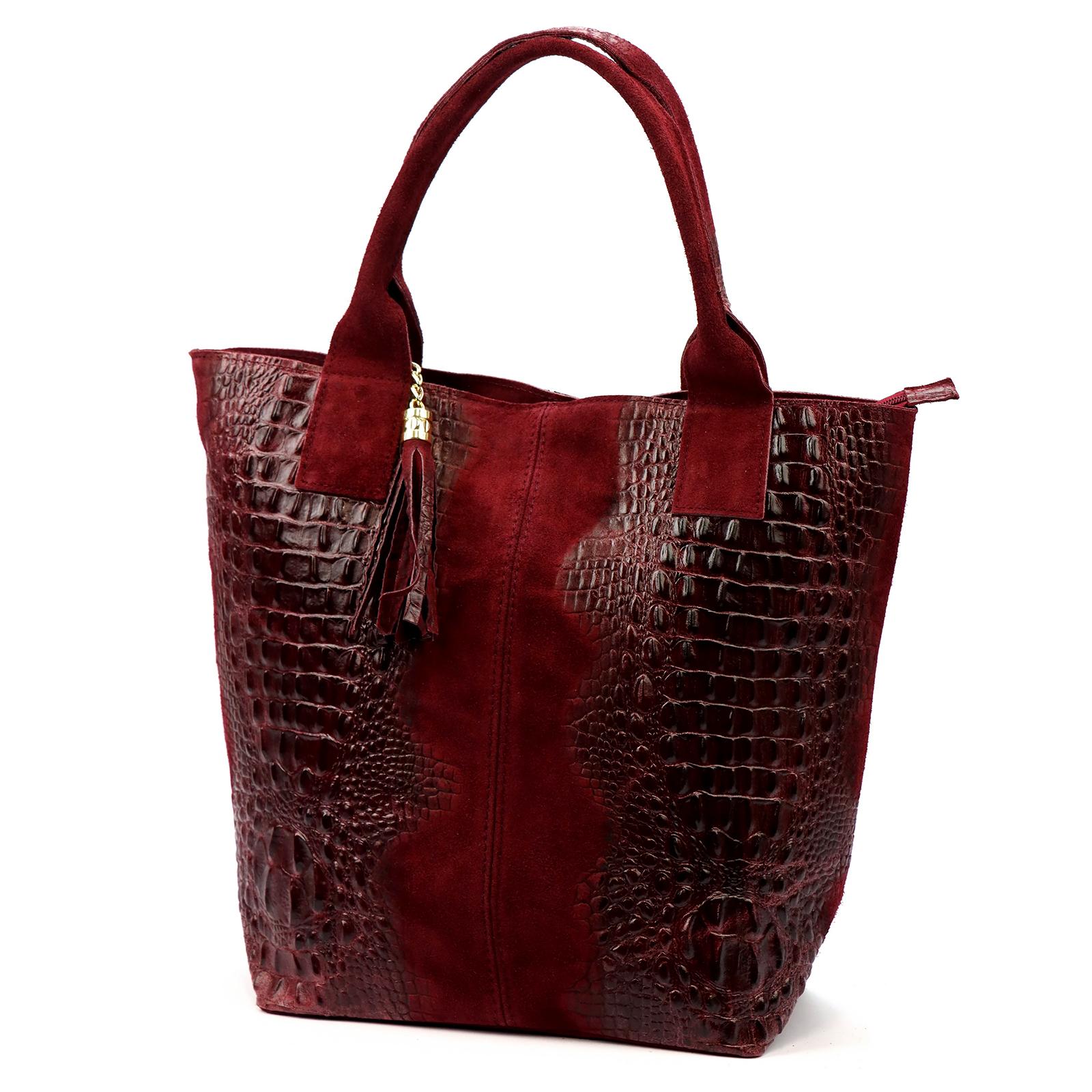 Červená Kožená kabelka Luka OCORC 620-62