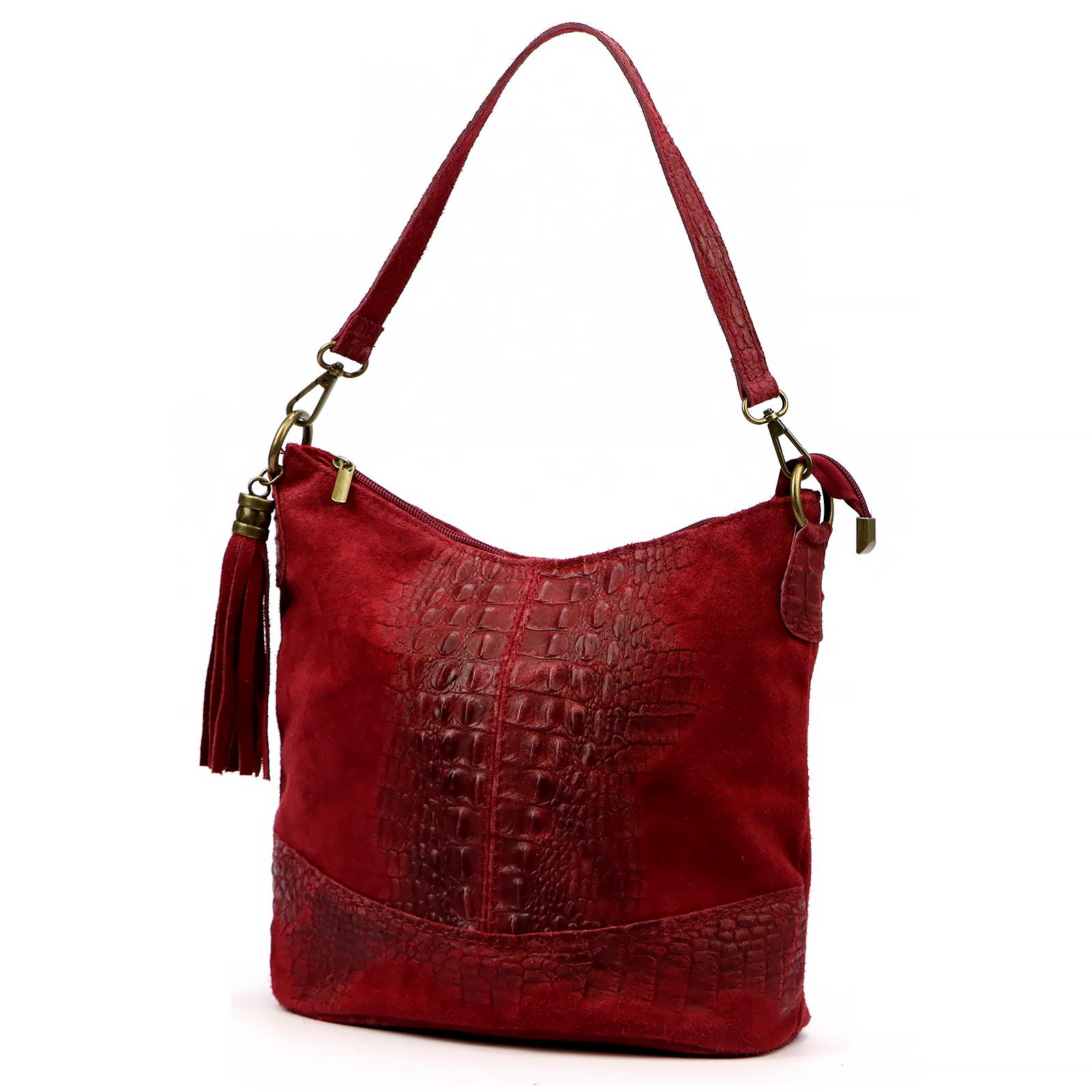 Červená Kožená kabelka Luka OCORC 720-62