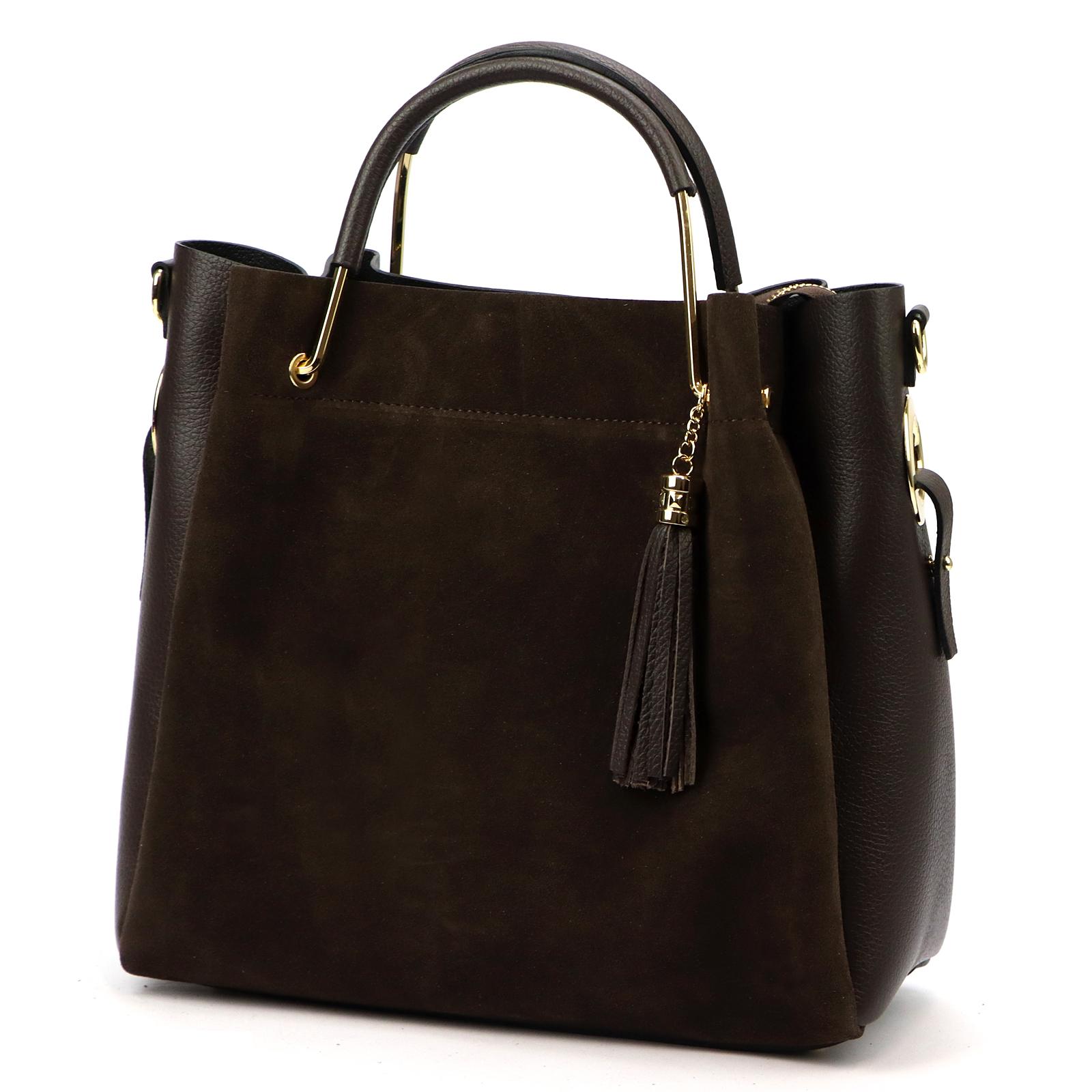 Hnědá Kožená kabelka Luka 740-62