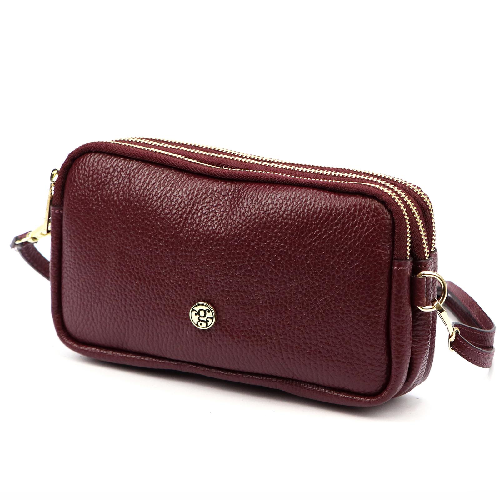 Červená Kožená kabelka Gregorio ORALLOD 9471