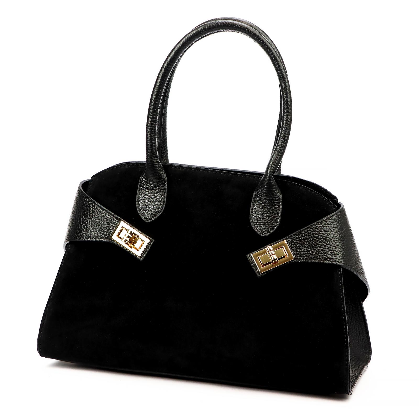 Černá Kožená kabelka Luka 600-62