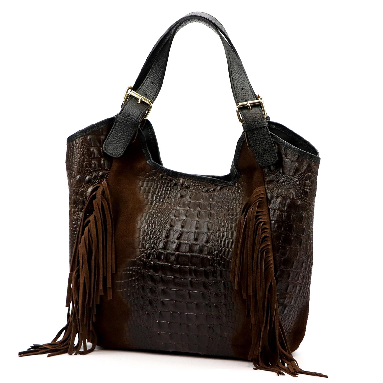 Hnědá Kožená kabelka Luka OCORC 910-52