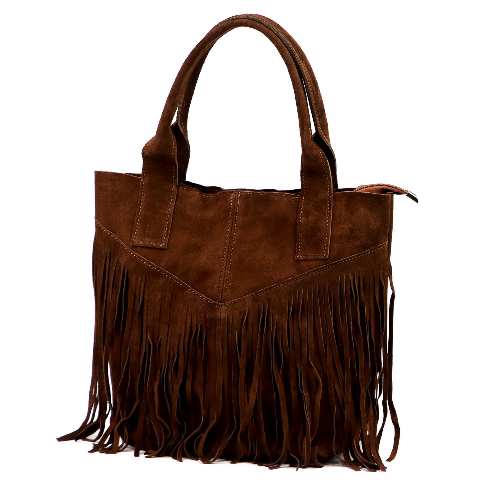 Hnědá Kožená kabelka Luka 210-52