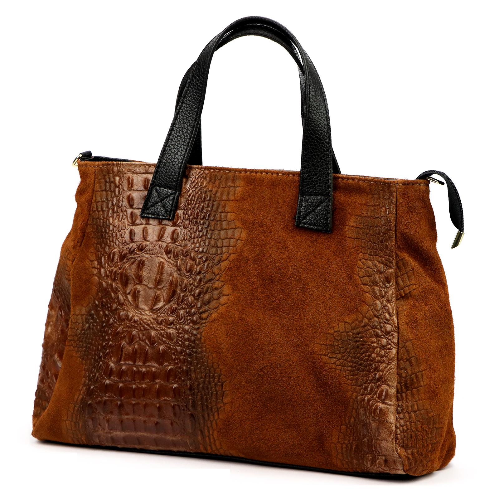 Hnědá Kožená kabelka Luka OCORC 430-62