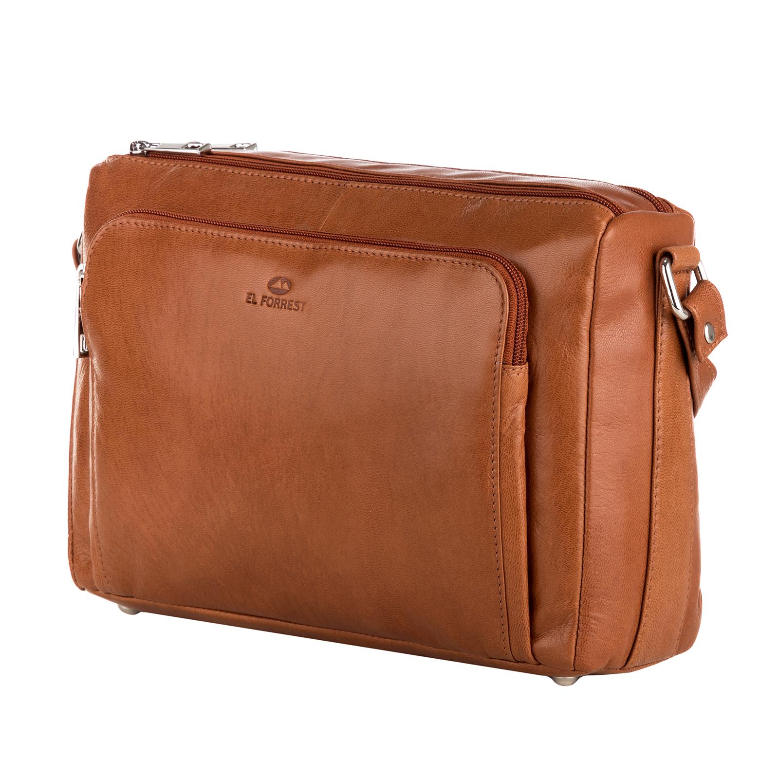 Hnědá Kožená kabelka EL FORREST 102-04BL