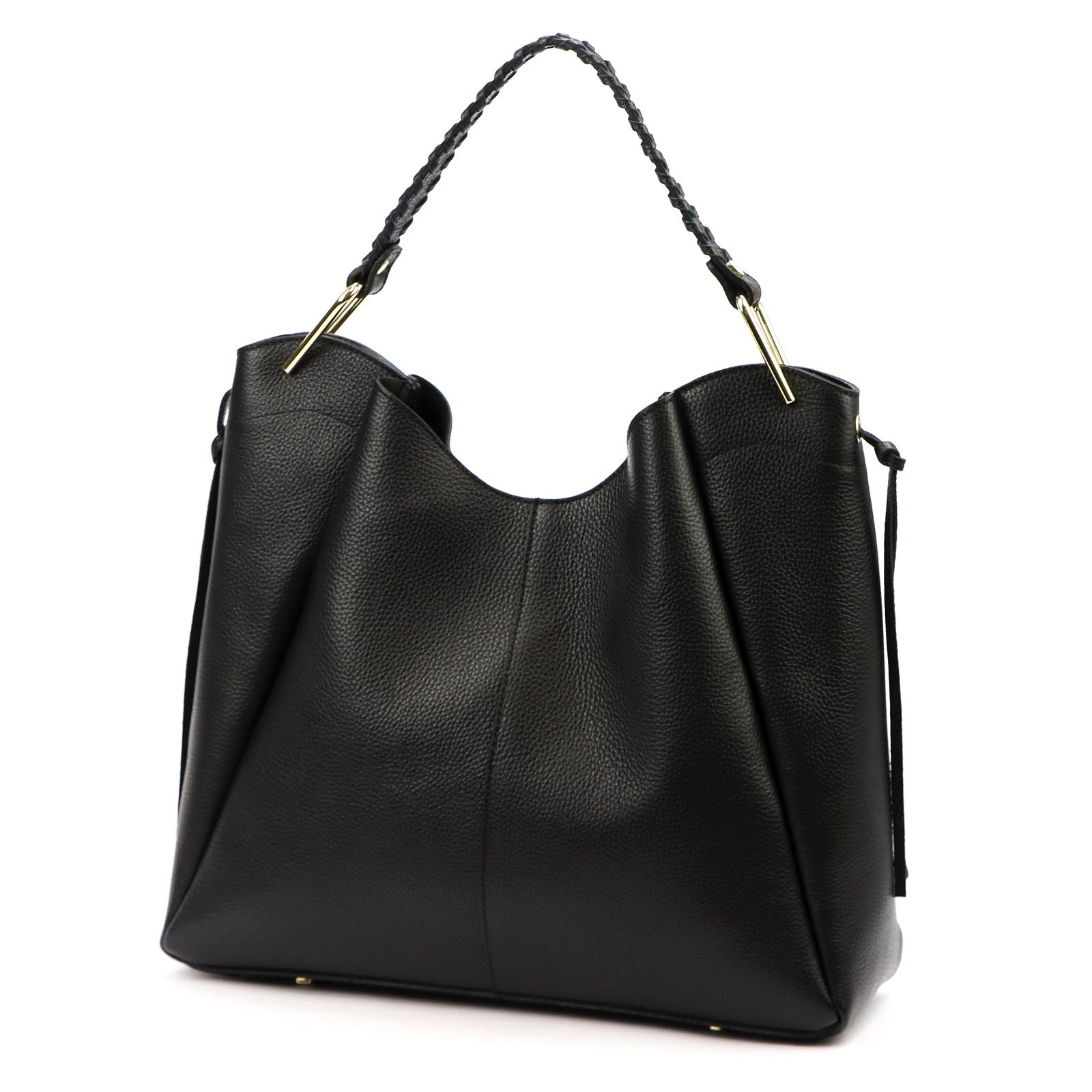 Černá Kožená kabelka Luka ORALLOD 080-62