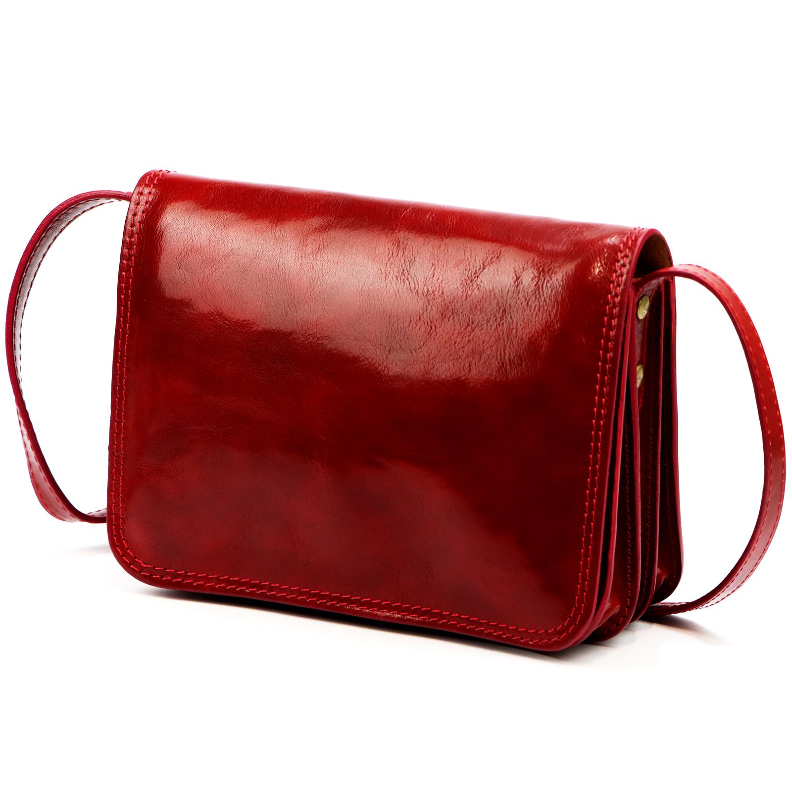 Červená Kožená kabelka Florence 801