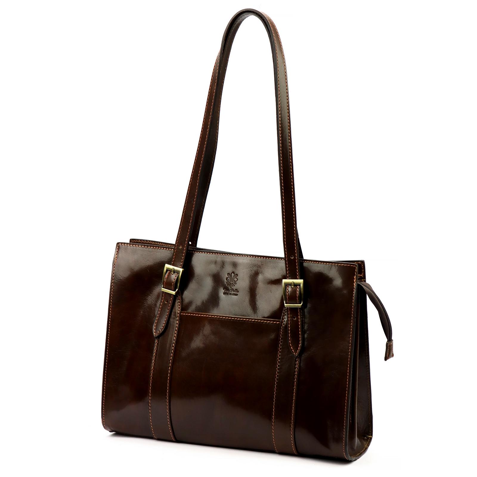 Hnědá Kožená kabelka Florence 45