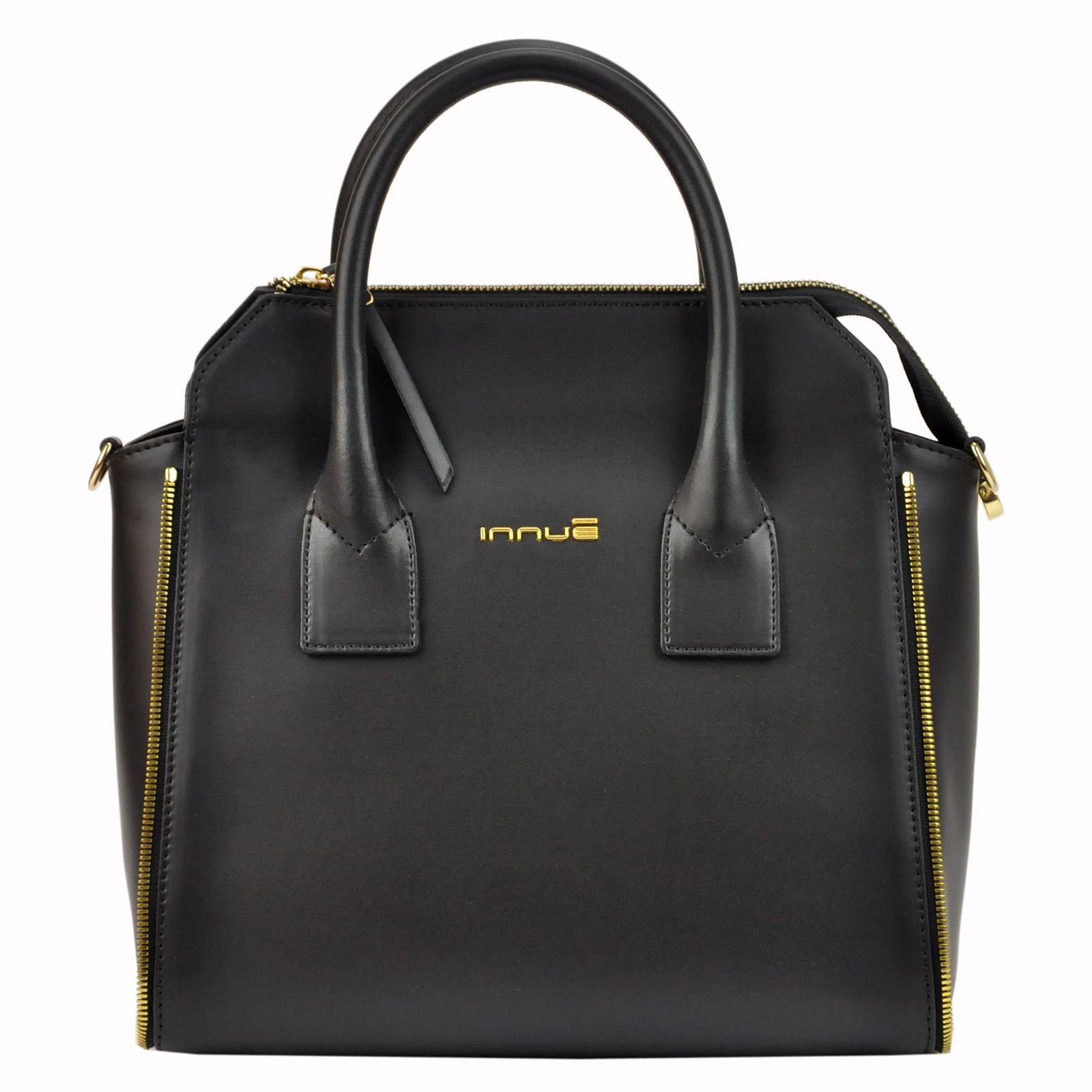 Černá Kožená kabelka Innue 153E