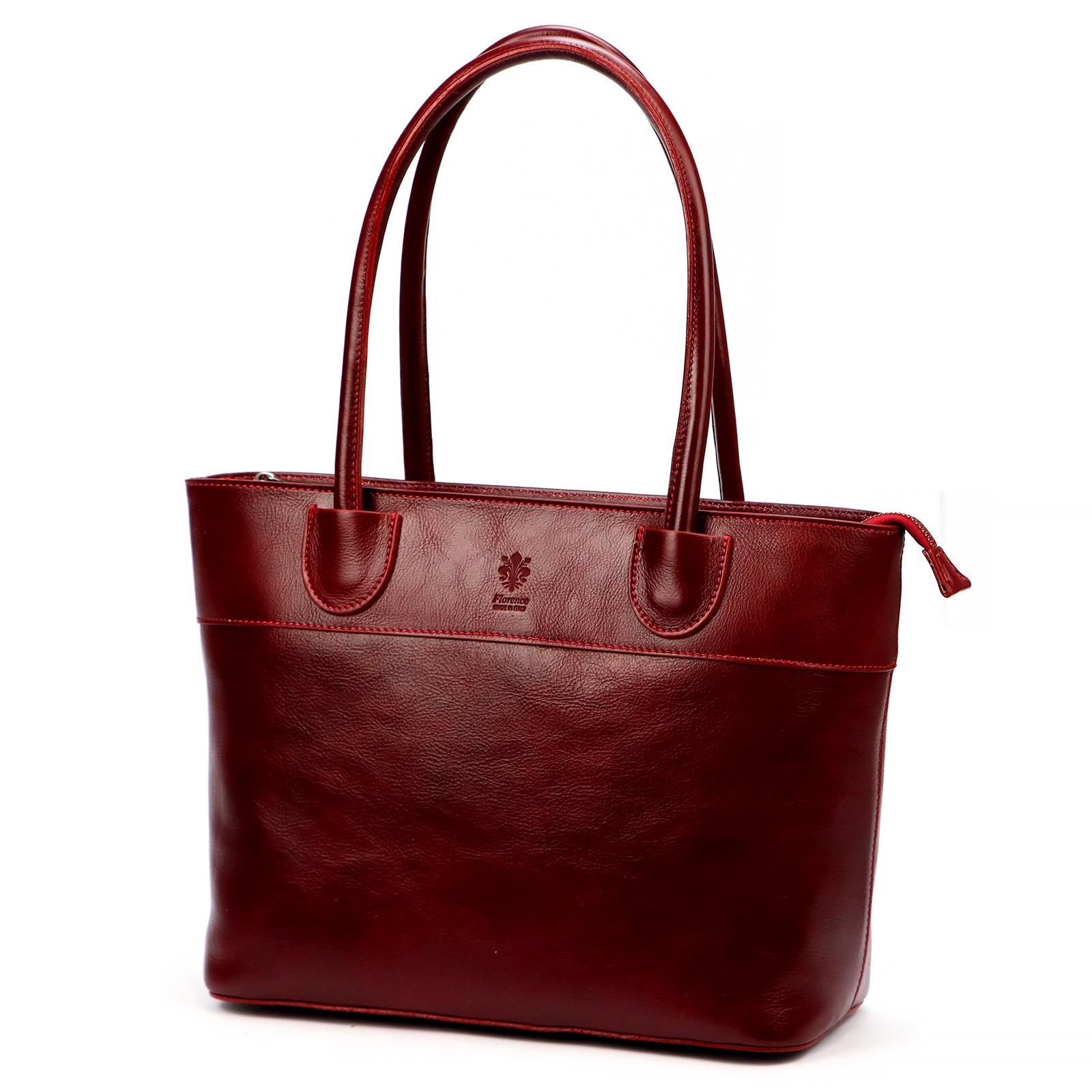 Červená Kožená kabelka Florence 21