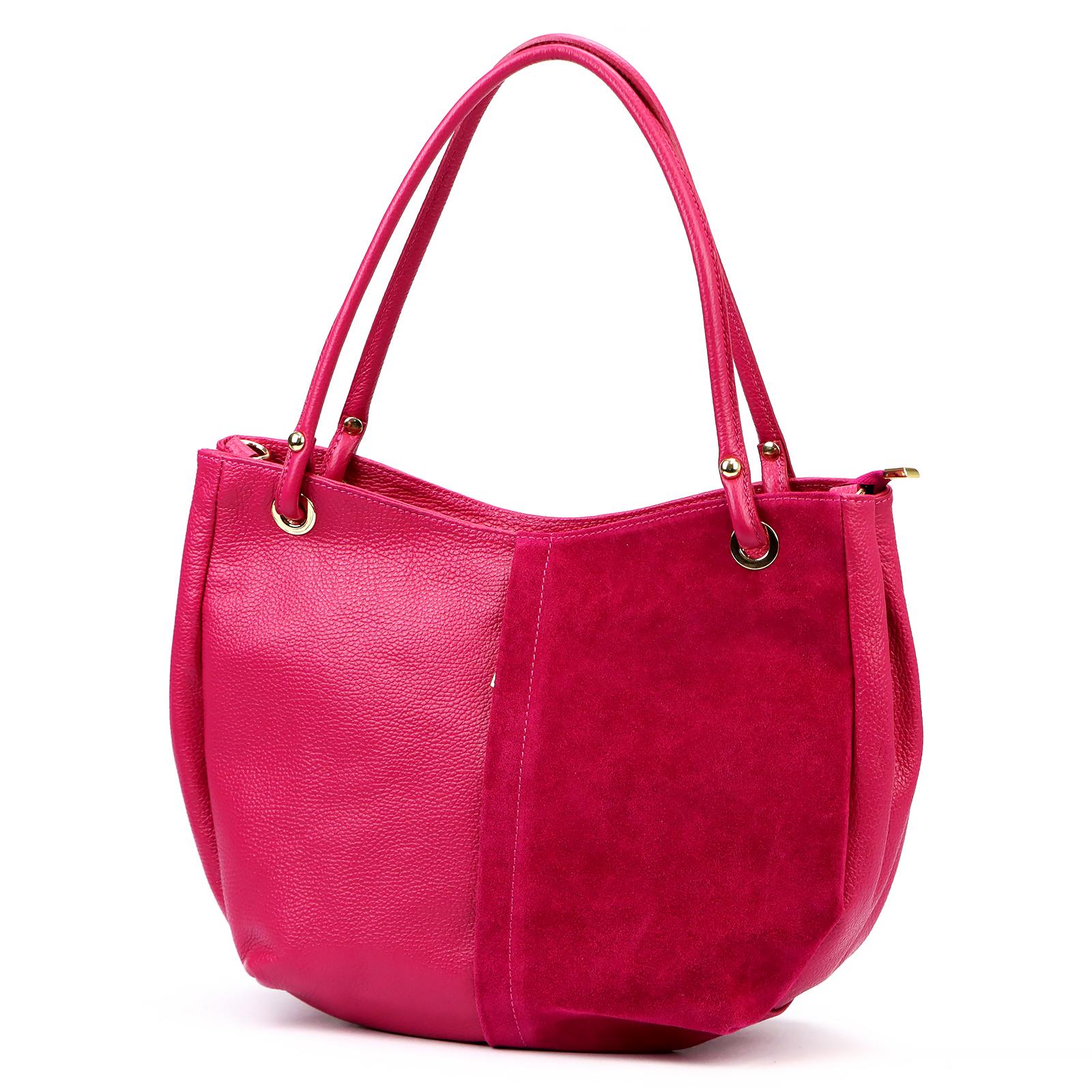 Růžová Kožená kabelka Luka 980-62