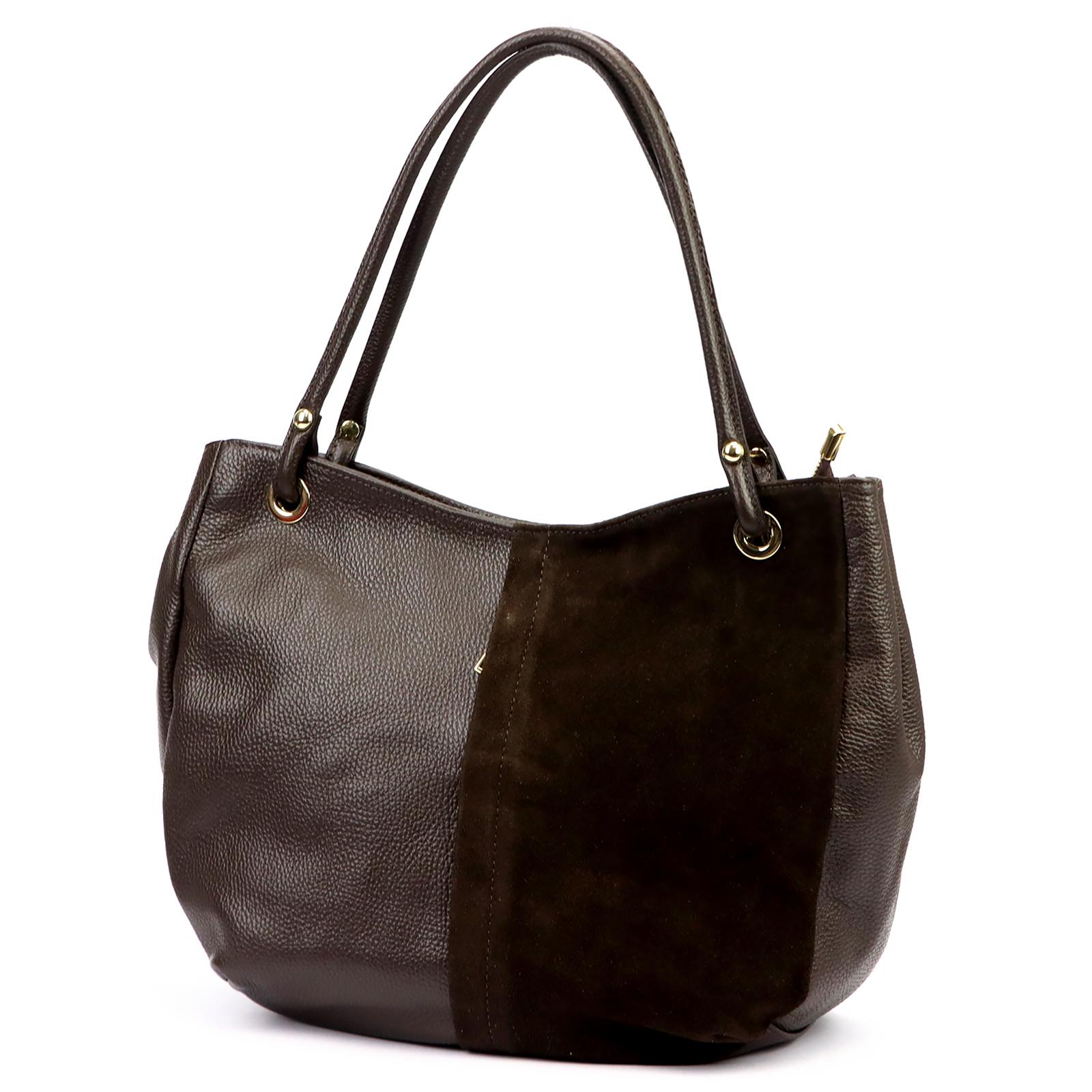 Hnědá Kožená kabelka Luka 980-62