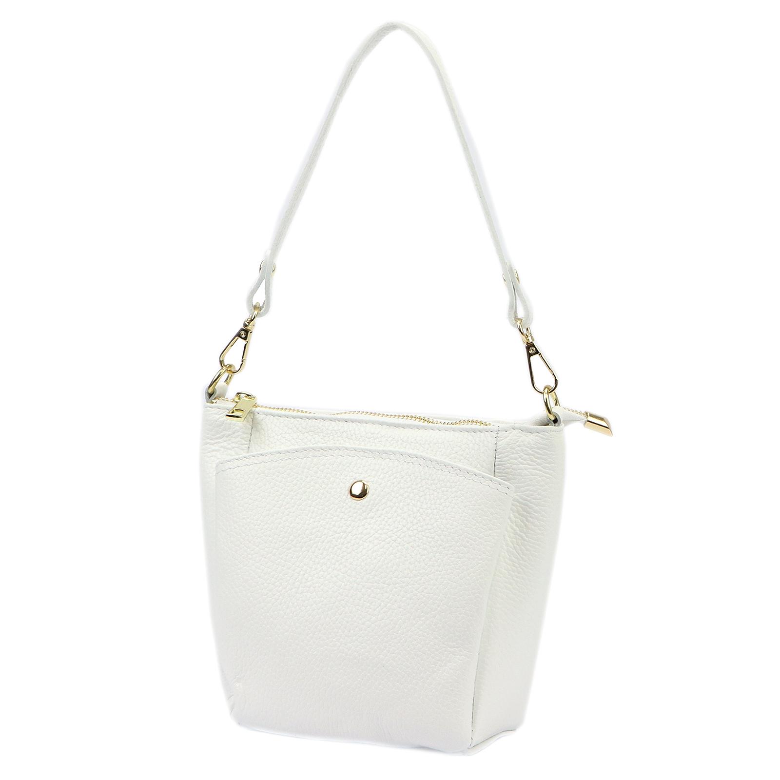 Bílá Kožená kabelka Luka ORALLOD 810-62