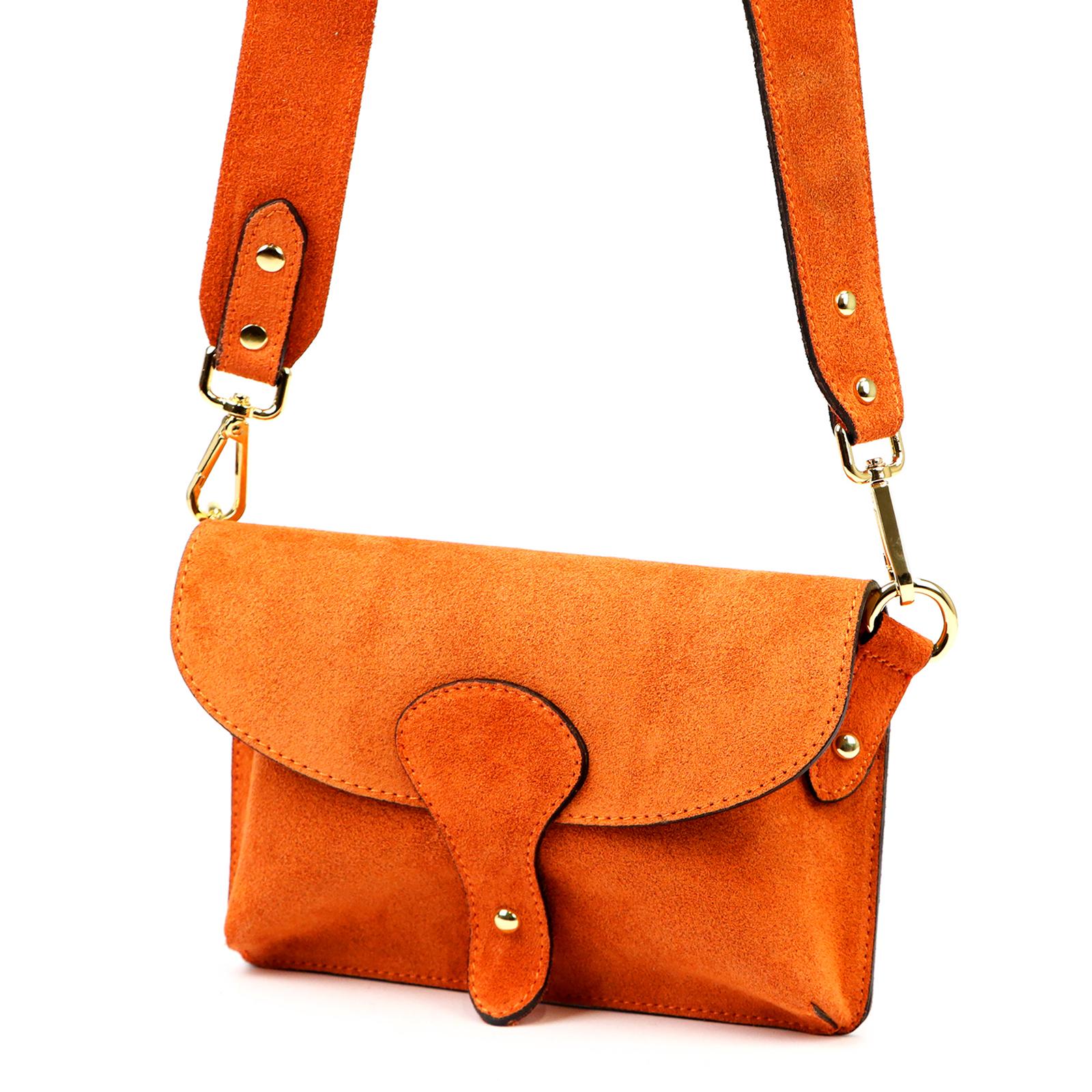 Oranžová Kožená kabelka Luka AKMARGATSNI 170-42