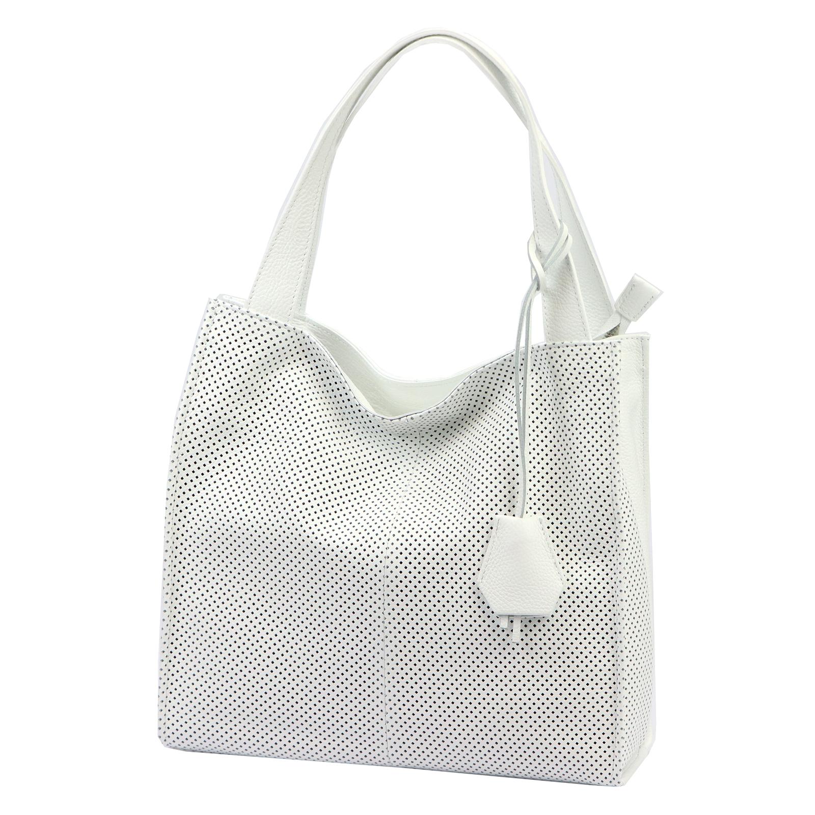 Bílá Kožená kabelka Luka ORALLOD 990-62