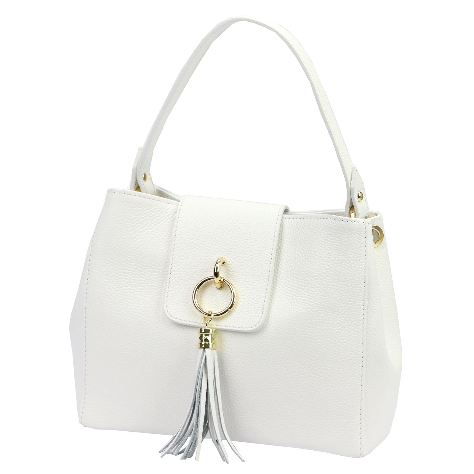 Bílá Kožená kabelka Luka ORALLOD 311-62