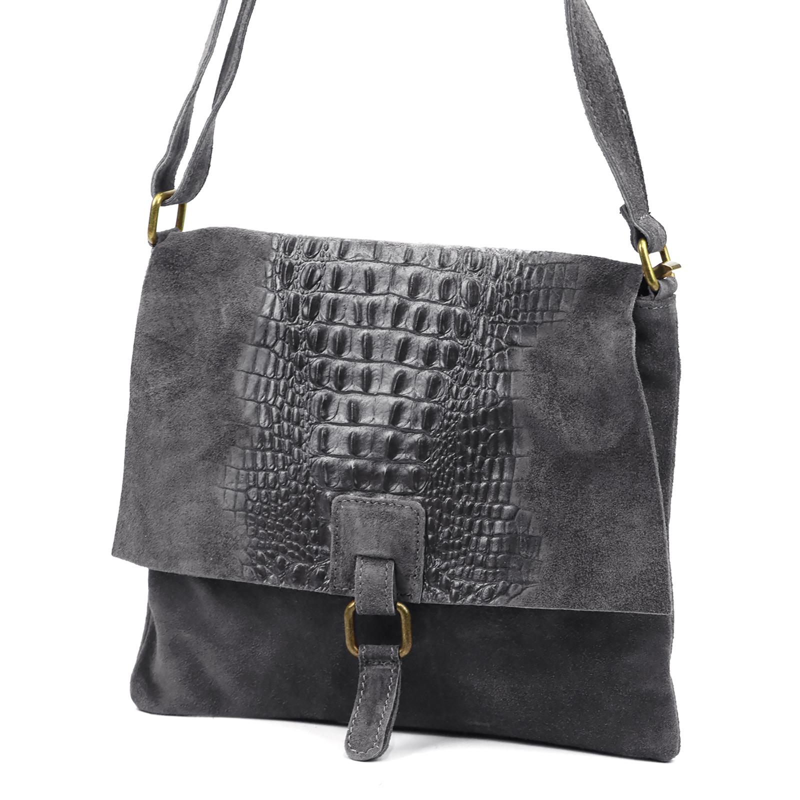 Šedá Kožená kabelka Luka OCORC 670-62