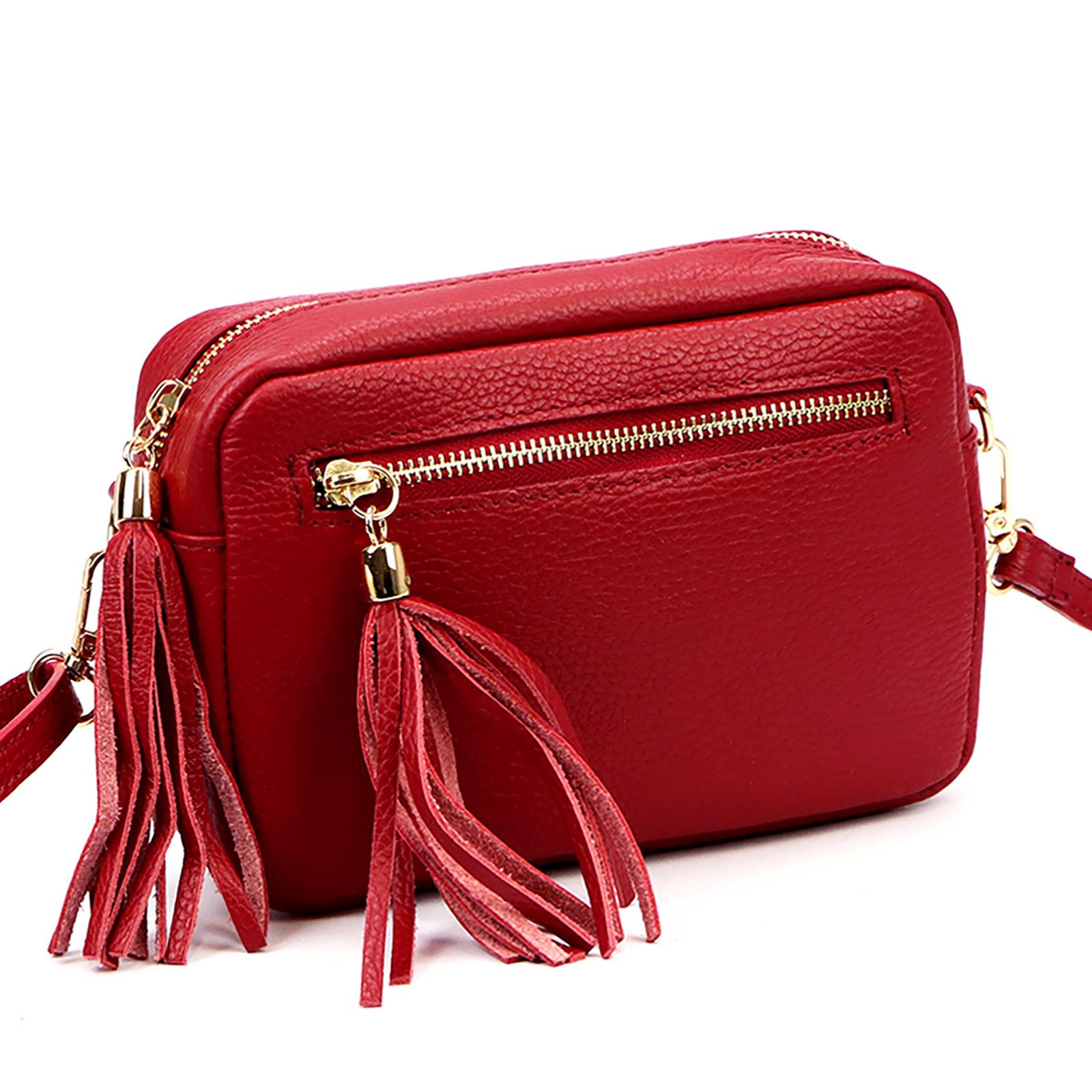 Červená Kožená kabelka Luka DLOG ORALLOD 030-02